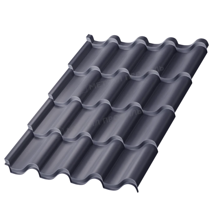 Металлочерепица Металл-Профиль Монтерроса-S 0,5 PURMAN® RAL 7024 Серый графит